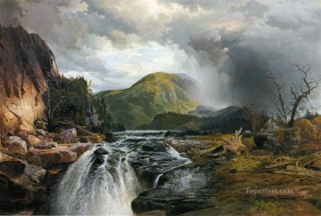 Tomás Morán Painting - La naturaleza salvaje del lago Superior Escuela de las Montañas Rocosas Thomas Moran